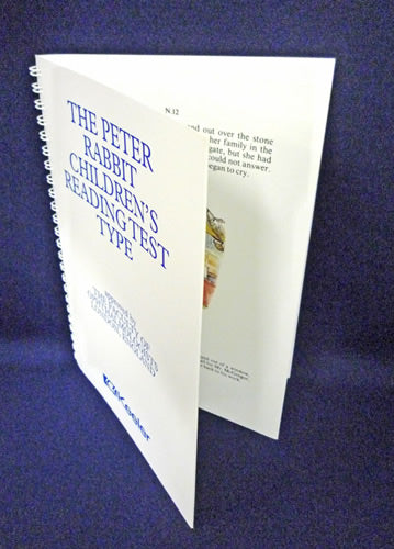 Peter Rabbit Reading Test Type