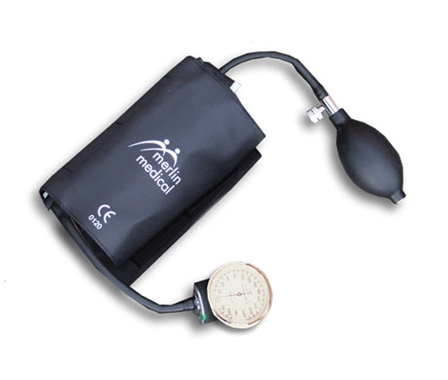 ClipOn Twin Tube Aneroid Sphygmomanometer with Black Nylon Cuff