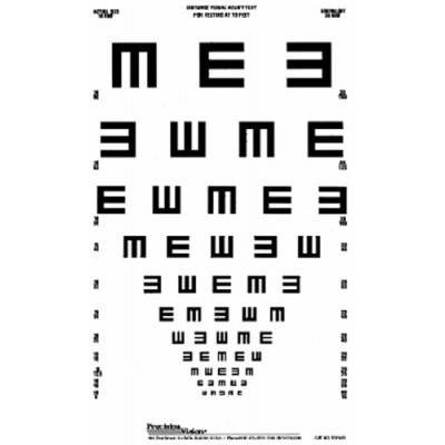 Translucent Distance Chart 3m Illiterate E