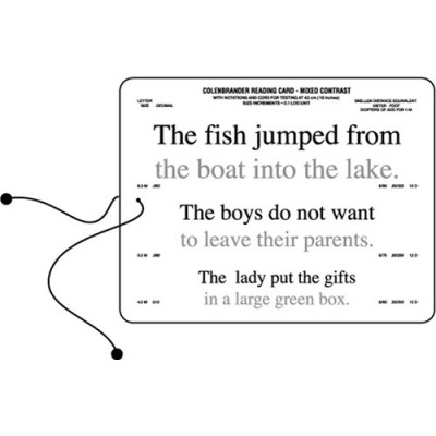 Mixed Contrast Near Vision Card - Logmar equivalent